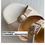 Women’s Sandals Cowhide Shoes Thick Platform Heel Sandals Elegant Lady Summer Apricot High Heel Peep Toe Buckle Sandals