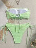 XS - XL Wrinkled Shells Bandeau Bikini Women Swimwear Female Swimsuit Two-pieces Bikini Set Bather Bathing Suit Swim Beachwear