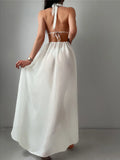 S - XL New Sexy Halter Deep V Neck Backless Tunic Beach Cover Up Cover-ups Beach Dress Beach Wear Beachwear Female Women K5213