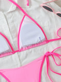 Halter Triangle String Thong Bikinis 2026 Women Sexy Swimsuit Solid Brazilian Swimwear Female Bathers Bathing Swimming Swim Suit