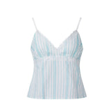 Women Lace Trim Vest Spaghetti Strap V-neck Corset Tank Tops Daily Casual Party Club Retro Elegant Camisole Shirts Summer