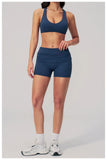 Women Two Piece Gym Yoga Sets Back Cross Sports Bra Pleate High Waist Short Fitness Suit Outdoor Running Camisole Tops Outfits