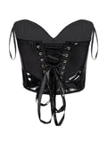 Push-Up Chest Support Glossy Fishbone Sexy Style Waist Cincher Tummy Control Top For Women Solid Color Pure Desire Charming JKOB