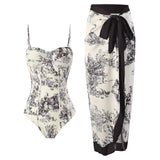 2026 New Arrival Push Up Women Bikini Set Floral Printed Ruffle Bikinis Strappy Bandage Swimwear Brazilian Biquini Bathing Suit
