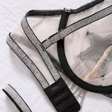 Sexy mesh see-through shapewear sexy split underwear set
