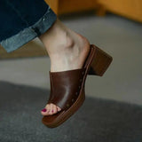 Women Beach Slippers Summer Thick Sole Anti Slip Retro Slippers Women High Heels Comfortable Shoes Zapatillas Mujer