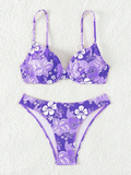Strappy Underwire Bikinis 2025 Printed Floral Swimwear Female Sexy Swimsuit Women Bathers Bathing Swimming Swim Suit Beachwear