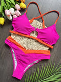 RUOTONSEPT Sexy Solid Splicing Bikinis Set Women's Swimsuit Two-piece Triangle Thong Swimwear Bathing Suit Brazilian Biquinis
