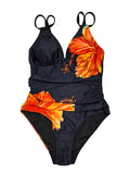 2026 V-neck Floral Swimwear Female Large Plus Big Size Swimsuit Women One Piece Bathers Bathing Swimming Swim Suit Beachwear 5XL
