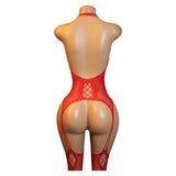 Desire Night EroticOpen Back Bras BodySuits Hanging Neck Bodystockings Crotchless Lingerie Women Sexy Mesh Hollow Underwear Set