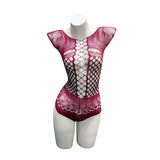 Sexy Spicy Girl Style Hollow-out Tearable One-piece Mesh Outfit Transparent Bodysuits Hollow Out For Woman Thin Bodysuits XEHY