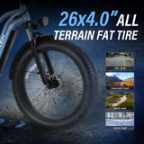 Electric Bike 26" x 4.0 Fat Tire Electric Bike,Peak 1500W Motor EBike for Adults with 48V 720WH Removable Battery, Up to 60Miles