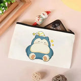 Pokemon Canvas Bags Snorlax Printed cartoon Figures Shopping Tote Bags New Commuter Simple Versatile Storage Bag Girls Boys Gift