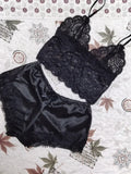 Summer Sexy 2 Pieces Pajamas Set for Women Sleepwear Lingerie Lace Silk Crop Tops and Shorts Sets Casual Nightwear Pijamas