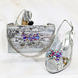 doershow Charming Shoes And Bag Matching Set With black Hot Selling Women Italian Shoes And Bag Set For Party Wedding!  HN1-1