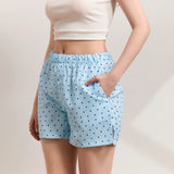 Summer Womens Casual Shorts Elastic Waist Plaid/Striped Print Button Front Shorts Casual Beach Going Out Pants