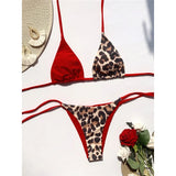 Halter Splicing Leopard Bikinis 2026 Satin Bikini Female Swimsuit Women Swimwear Two-pieces Bikini Set Micro Bathing Suit Swim