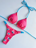 Leopard Halter Scrunch Butt Mini Micro Thong Bikini Women Swimwear Female Swimsuit Two-pieces Bikini Set Bathing Suit Swim Lady