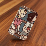 I Love Amy  AMY x BIBI Anime Rectangle Card Case Keychain Access Card Bag Key Tag Ring Leather Card Holder Key Ring Access