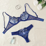 Sexy Lace Lingerie Bra And Panty Sets Women Underwear Flower Embroidery Bralette Set