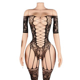 Sexy Lingerie Jumpsuit, Open Crotch Exposed Breast Bra Mesh Suit, Women's Jumpsuit And Sexy Lingerie Set