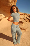 Women's trousers, fashionable and versatile, solid color, drawstring straight trousers, beach sun protection trousers