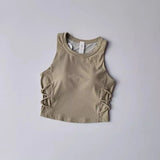 Women's Tight-Fitting Yoga Sports Vest Fixed Chest Pad Sports Bra Breathable Gym Workout Running Top