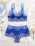 Lace Hollow Contrast Color Sexy Lingerie Bra And Panties Sets Open Chest Underwear Set Crotchless Women Erotic Suits