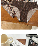 1pcs Seamless Panties Ladies Leopard Print Sexy Underwear Zebra Stripe Briefs Ice Silk Panty Invisible No Trace Solid Underpants