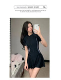 Female One-piece Conservative Student Dress Slimming Ins Sporty Super Fairy Hot Spring Swimsuit