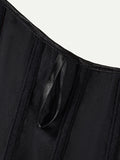 Corset Top Thin Without Lace Deep Red Body Shaping Chest Support Waist Tie Waist Tightening Corset Casaul Pure Desire Style Y43R