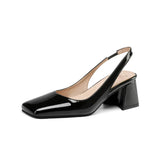 NASBAVI Slingback Sandals Summer Shoes Elegant Pink Black Nude Medium Heels Pumps Close Toe Office Party Shoe Female Large Size