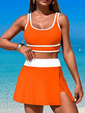 2026 Sporty Swimsuit Women Two Pieces High Waist Beach Dress Solid Swimwear Female Bathers Bathing Swimming Swim Suit Beachwear