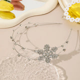 AWAYTR New Fashion Luxurious Snowflake Rhinestones Hairbands Sweet Flower Headband for Women Girl Hair Accessories