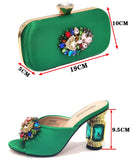 Doershownew Italian blue Shoes And Bag Sets For Evening Party With Stones Italian Leather Handbags Match Bags! HSD1-35