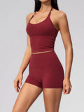 Quick Drying 2 Pcs Yoga Sets Women V Neck Slimming Sports Tank Top High Waist Shorts Fitness Suit Outwear Gym Running Tracksuits
