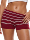 Women Knit Shorts Fold-Over Waist Elastic Comfy Striped Casual Shorts Pants Summer Fall Fashion Bohemian Short Pants