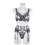 Toucheart Sexy Lingerie Set Mesh Lace Patchwork Sexy Underwear with Ring Waist Seal Women's Underwear Exotic Style Sexy Suit New
