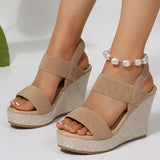 2025 Summer Chunky Wedges Sandals Women Slip On 10 Cm High Heels Sandalias Mujer Plus Size 36-43 Thick Platform Sandles Woman