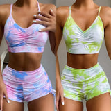 New Two Piece Swimsuit Swimwear Women Print Shirring High Waist Bathing Suit Beachwear High Quality Banadores Bikini 2026 Mujer