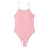 2026 One Piece Swimsuit Solid High Cut Swimwear Women Bathing Suit Female Swimming Summer Beachwear Bodysuit