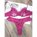 MOYISU Parisian Lingerie Set | Chantilly Lace & Mesh Cutouts | EU 85B Support | Effortless French Slimming Underwire Sexy Bras