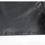 Women's Zipper Pu Leather Shorts High Waist Stretch Slim Lift Hip Motorcycle Shorts Summer Sexy Bodycon Black Leather Shorts