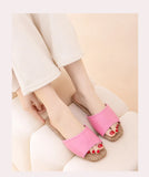 2026 New Breathable Linen Slippers For Women Men Spring Summer House Shoes Soft PU Leather Anti-slip Couples Home Floor Slides