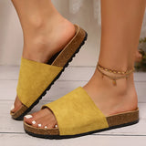 Zoki 2025 Summer Cork Clogs Slippers for Women Plus Size Open Toe Flat Heels Sandals Woman Comfort Non Slip Clogs Sandles Female