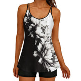 2026 Printed Tankini High Waist Strappy Swimsuit Women Two Pieces Swimwear Female Bathers Swimming Bathing Swimming Swim Suit