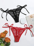 2pcs Low Waist Lace Thong For Women Sexy Panties Comfortable Underwear Female Underpants Lingerie C847