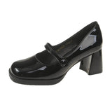 2026 New Patent Leather Brown Shoes Vintage Thick High Heels Mary Jane Shoes Women Woman Square Toe Chunky Heels Pumps Mujer