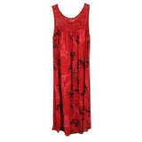 Mini Dress Floral Printed Lace Stitching O-Neck Sleeveless Women Summer Loose Tank Dress