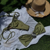 Push Up Bikinis Women Swimsuits 2024 Swimwear Sexy Starfish Bikini Set Thong Brazilian Biquini Bathing Suit Haliter Beachwear